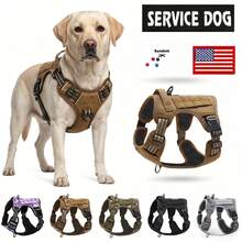 Heavy-Duty Reflective Large Dog Harness (Includes Stickers And 2 Random Anti-Lost Bells), Polyester Pet Vest With Control Handle, Hand Wash Only, Suitable For Training And Working Dogs - No More Pulling Or Suffocation. - Multicolor - View 18