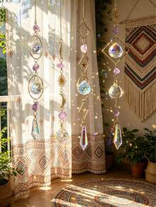 1pc Dreamy Amethyst Prism Suncatcher, Rainbow Maker Window Hanging Decor, Suitable For Room, Home, Bedroom, Wall, Patio And Outdoor Decoration, Ideal Gift For Birthday, Graduation, Mother's Day, Valentine's Day And Christmas, Perfect Gift For Female Friends - Multiple Styles - View 2