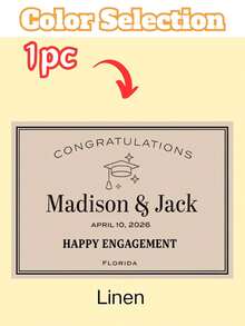 1/3/5pcs, Custom Wine Bottle Label Stickers, Personalized Text & Icon Design, Waterproof Self-Adhesive,For Engagement/Wedding/Birthday/Graduation/New Year Party Decor, Minimalist Elegant Style, Perfect For Champagne, Party Favors & Gift Decoration - Multicolor - View 24