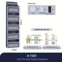 5-Tier Over-The-Door Storage Organizer With Large Pockets - Heavy-Duty Fabric Hanging Cabinet, Space-Saving Closet Organizer For Bedroom, Bathroom - 深灰色 - 查看 11
