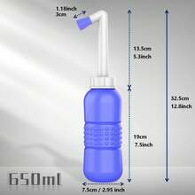 2pcs 650ml Blue+Pink Large Capacity Portable Travel Perineal Wash Bottle, Reusable Personal Intimate Cleansing Bottle, Suitable For Postpartum Recovery, Perineal Cleaning And Women's Hygiene, Fresh And Comfortable For Daily And Travel Use - 650ML - [Blue + Pink] - 2 - View 3
