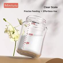 1 pieza Botella de bebé de vidrio de borosilicato 80/160/240ML Apta para uso diario - transparente - Ver 2