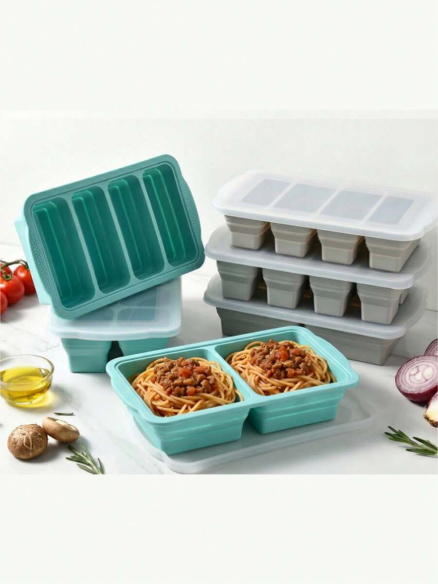 Silicone Freezer Tray With Lid - Soup Freezer Container Mold - Silicone Freezer Mold For Freezing Soup, Stews, Sauces, Meal Prep, Perfect For Storing Soup, Sauces, Rice, Leftovers, Juice, Desserts, Milkshakes, Etc. - View 1