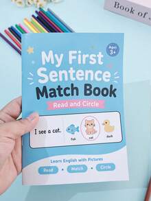 Children's English Sentence Matching Workbook, Early Education Cognitive Learning Book, Read Sentences And Circle Pictures, Back To School Season Tutoring Study Book, Teacher's Assignment Book - 彩色 - 查看 4