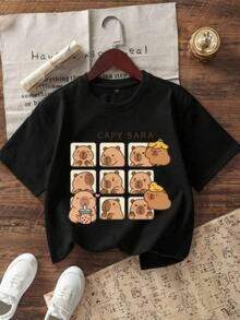 disfraz niñatween girl clothestops for girlsgirls topsgirlstweent shirts for girlsgirls tshirtsgirls t shirtskatseye merch for kidsbaby teetween summer clotheskids girls clothingconjuntos de - Negro - Ver 1