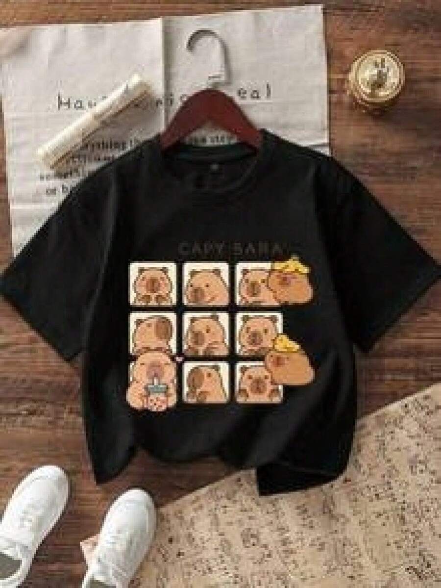 disfraz niñatween girl clothestops for girlsgirls topsgirlstweent shirts for girlsgirls tshirtsgirls t shirtskatseye merch for kidsbaby teetween summer clotheskids girls clothingconjuntos de - Negro - Ver 1