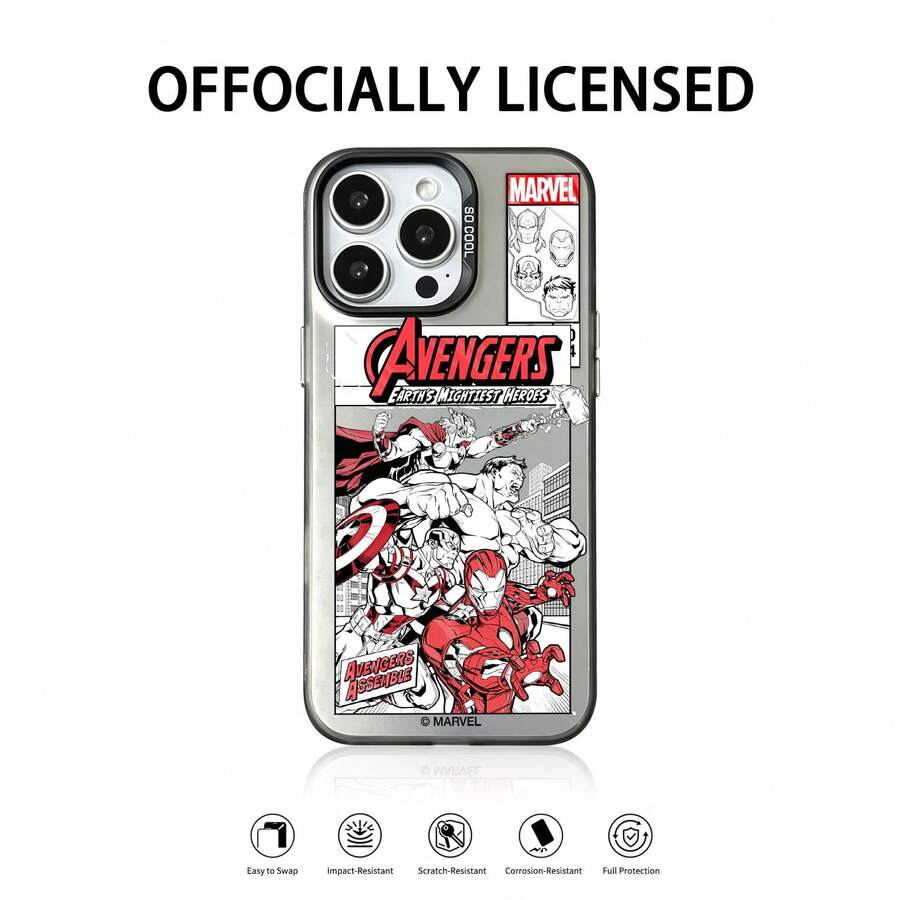 Miniso 1pc New Colorful Silver 3-In-1 PC Hard Shell Dark Silver Officially Licensed Disney Stitch Phone Case Compatible With Apple IPhone 17 Pro Max/17 Pro/17/16 Pro Max/16 Pro/16/15 Pro Max/15 Pro/15/14 Pro Max/14 Pro/14/13 Pro Max/13 Pro/13/X/XR/11/12, Creative Full-Body Shockproof Protection - Black - View 1