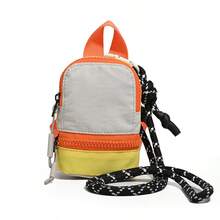 Mini Korean Style Neck Hanging Backpack, Small Coin Purse, Earphone & Key Pouch, Colorblock Glasses Case, Multifunctional Hanging Bag With Long Strap, Waterproof - Multicolor - View 13