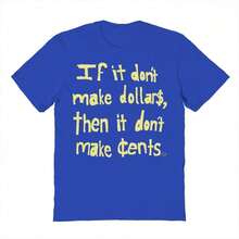 Haywood & Main Dont Make Cents Camiseta de Manga Corta de Algodón con Estampado Gráfico Unisex para Jóvenes - Azul - Ver 1