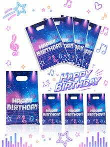 50 piezas Bolsas de regalo con tema musical azul y púrpura, bolsas de tela con patrón de notas musicales, bolsas de empaque de regalo para festival de música, decoración de mesa para fiesta de cumpleaños musical, bolsas de decoración para encuentro con ídolos, suministros para fiesta con tema K-Pop, bolsas de almacenamiento de regalos para baby shower, decoración para despedida de soltera, bolsas de compras para tienda, bolsas para galletas horneadas, suministros de cocina, decoración del hogar, decoración de habitación, regalos de cumpleaños, recuerdos de fiesta - Cumpleaños fluorescente morado - Ver 11