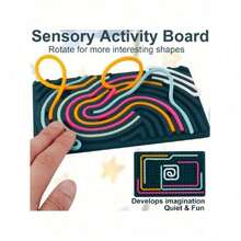 1 Set DIY Sensory Stress Relief Silicone Grip Board Toy, Silicone Twist Rope Activity Stress Relief Board, Silicone Sensory Activity Board Stress Relief Toy - Multicolor - View 3