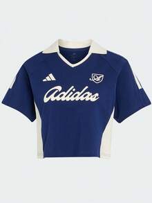 Adidas Women's LUX TIRO Knit Polo Shirt With Collar Short Sleeve TKT2785 - Navy Blue - View 3