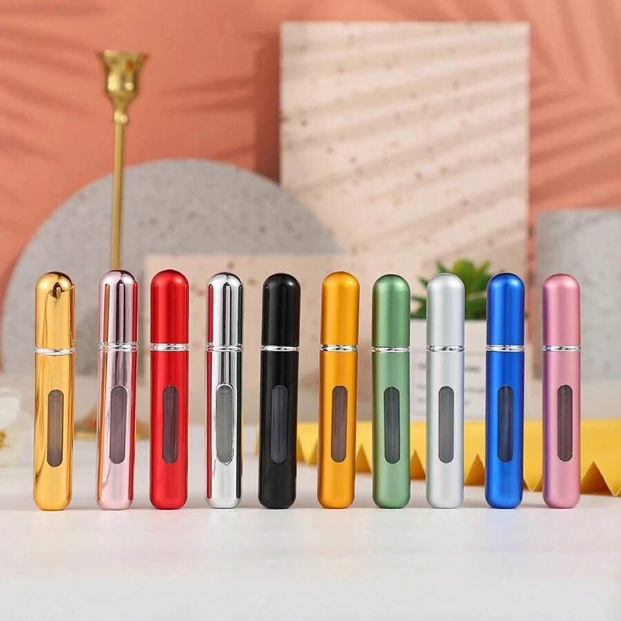 5/8ml Perfume Atomizer Portable Liquid Container For Cosmetics Traveling Mini Aluminum Spray Alcochol Empty Refillable Bottle - 8毫升霧面藍 - 查看 1