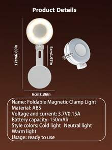 Creative Telescopic Magnetic Phone Fill Light, Suitable For Room, Living Room, Car, Live Streaming, Photography, Selfie, Video Conference, Phone Fill Light, 3-Level Adjustment, Dial Adjustment For Color Temperature And Brightness, Convenient To Carry - Fill Light - View 9