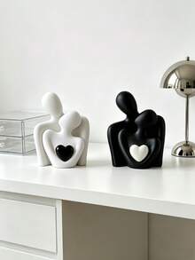 1pc Simple Resin Figurines Of A Couple Embracing, Suitable For Living Room, Bedroom, Bookshelf, And Desktop Decoration. - Hugging Couples - View 7