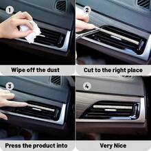 1 pieza Tira decorativa de 20 cm/Tira decorativa de rejilla de aire de coche con diamantes de imitación/Tira de clip en forma de U con diamantes de imitación para la rejilla de aire acondicionado del interior del coche - Tira decorativa incrustada de diamantes - Ver 9