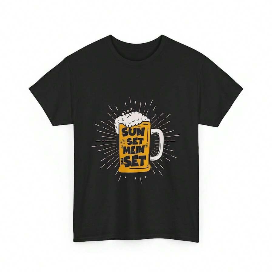 Unisex T-shirt gjord av ren bomull, Desi Drinker T-shirt: Rolig Hindi/Bollywood unisex T-shirt, Kreativ design, Utomhuslek, Cool stil, Snygg stil. - Svart - Visa 1