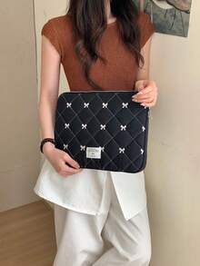 Bolsa de cuaderno con lazo lindo, compatible con 10/11 pulgadas, bolsa de almacenamiento de tableta ligera, funda protectora de computadora portátil de 13/14 pulgadas, bolsa interior de computadora de 15/15.6 pulgadas - Ver 17