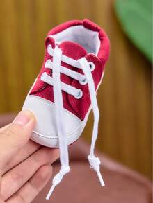 Spring Summer Autumn Unisex Infant Canvas Shoes 0-1 Years Old Lace-Up Soft Sole Infant Toddler Walking Shoes Fashion Sports Shoes - Red - View 8