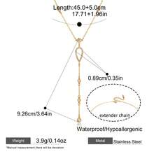 S SHOPBOHO 1pc Stainless Steel Colorful Crystal Rhinestone Y-Shaped Long Necklace, Summer Waterproof Jewelry - Y Necklace - View 8
