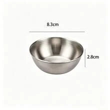 1/6/8pcs Stainless Steel Round Tray Condiment Dish Set, Rust-Resistant, Easy To Clean Exquisite Tableware. 304 Stainless Steel Material, Suitable For Family Gatherings, Hot Pot Dipping Sauces Or Afternoon Tea Snack Display. Stable Support Without Tipping (Deep Edge Design); An Excellent Practical Gift For Friends Who Pursue A Sense Of Ritual In Life. - Silver - View 14