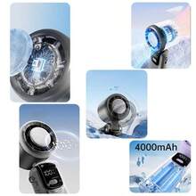 Portable Handheld Cooling Ice Fan Mini Turbo Fans Rechargeable Personal Fans - Más - Ver 5