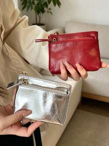 Stylish Women Coin Purse, Multi-Functional Portable Card Holder, Coin Wallet, Mini Wallet,PU Zippered Storage Bag,Slim Portable Credit Card Holder, Pocket Small Wallet, Suitable For Travel, Camping, School, Ideal Gift - Multicolor - View 12