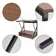 2 Tier Drawer Storage Rack For Kitchen Microwave & Office Printer - Marrón nogal - Ver 1