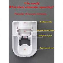Non Drilling Wall Mounted Automatic Toothpaste Dispenser, Lazy Toothpaste Squeezer, Bathroom Vanity, Non Drilling Self-Adhesive Toothpaste Rack, Bathroom Accessory Storage Container - White - View 5