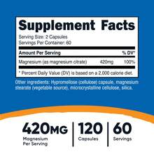 Nutricost Magnesium Citrate 420mg, 120 Veggie Capsules - Clean Formula, Vegan, Non-GMO Daily Wellness Supplement - 其他 - 查看 2