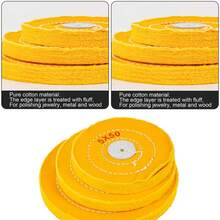 KLONKEE 2 buah/Paket Roda Poles dengan Lilin Poles - Roda Poles 6 Inci, Cocok untuk Alat Pemoles Perhiasan untuk Mesin Gerinda Meja - 2 kain poles + 1 lilin poles - View 5