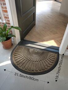 DAJIANG 1pc Polypropylene Rubber Mat, Half Circle, Striped Retro Modern Style, Scraper, Non-Blocking Door, Easy Cleaning, Suitable For Outdoor And Indoor Entrance Home Bathroom Decor Bath Rug Floor Carpet Outdoor Rug Door Mat Fall Decor Bathroom Accessories Back To School Entryway Decor - Brown - View 10