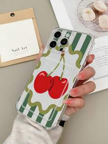 1pc Four-Corner Shockproof High Transparency Card Slot Soft Phone Case UV Printed Pattern TPU Protective Shell Compatible With 16promax Apple Galaxy S25 Ultra 14C Pixel 7 Models - Multicolor - View 3