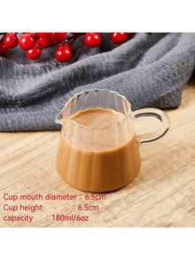 Japanese Style Striped Glass Coffee Pot, Pointed Milk Jug, Small Milk Cup. Espresso Cup, Milk Jug. Microwave . Kitchen Supplies - Clear - View 11