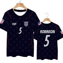 USA 2026 World Cup Home & Away Soccer Jersey, USMNT Star Player Pulisic Reyna Robinson Replica Football Shirt For Men Fans - 客場-11 - 查看 4