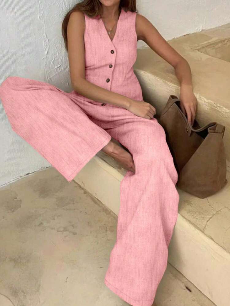Puntoco Traje De Verano Para Mujer Moda Manga Corta Pantalones De Color Solido Traje Casual De Dos Piezas Liquidacion Puntoco Puntoco 4605