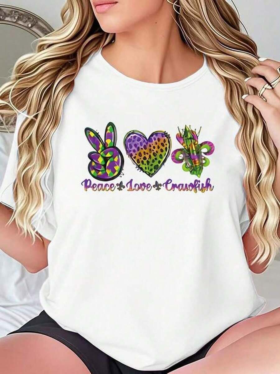 Comfortable Breathable Crew Neck T-Shirt - White - View 1