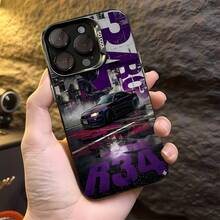 Skyline GT R34 cyberpunk moradofunda de teléfono Fundas compatibles con ,Apple,VIVO,OPPO,,, y Honor.Fabricadas en silicona TPU,ofrecen protección contra golpes y caídas. - Negro - Ver 4