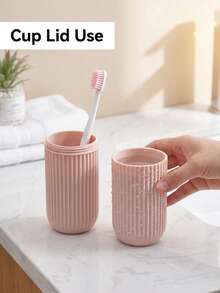 Portable Travel Toothbrush Case, Toothpaste And Toothbrush Storage Box, Oral Care Cup With Lanyard, Random Color, Travel Toiletry Cup, Portable Couple Toothbrush, Travel Supplies, Bathroom Decor, Bathroom Accessories, Storage And Organization - A - View 5