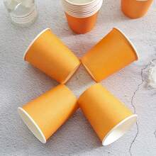 90/50/25/10/4pcs Disposable Paper Cups, Tea Cups, Water Cups, Beverage Cups, Milk Cups, Juice Cups, Coffee Cups, Suitable For Cold And Hot Drinks, Perfect For Birthday Parties, BBQ Picnics, Wedding Celebrations, Corporate Events, Father's Day, Christmas, Back To School Season, Halloween Parties And Other Gatherings - Multicolor - View 6