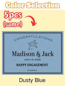 1/3/5pcs, Custom Wine Bottle Label Stickers, Personalized Text & Icon Design, Waterproof Self-Adhesive,For Engagement/Wedding/Birthday/Graduation/New Year Party Decor, Minimalist Elegant Style, Perfect For Champagne, Party Favors & Gift Decoration - Multicolor - View 18
