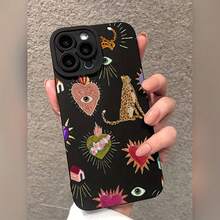 Fundas para Teléfono Apple Negras con Ojos de Amor y Leopardo. - Multicolor - Ver 3
