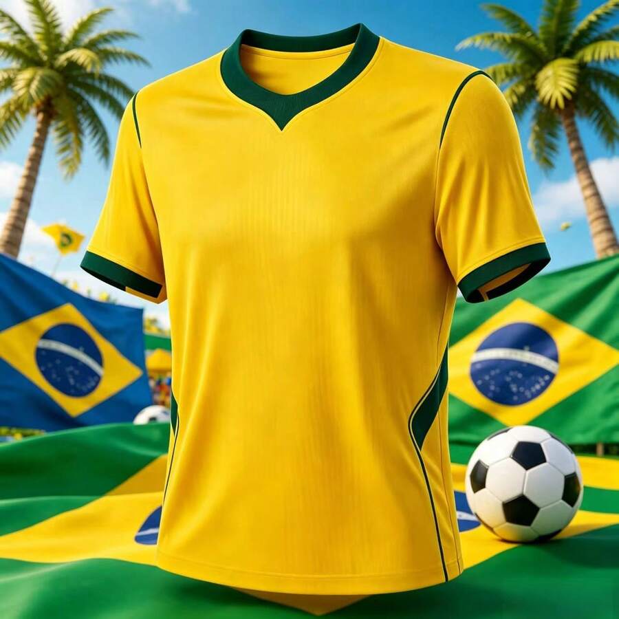 CAMISETA BRASIL MODELO 2026 AZUL E AMARELO DRY | SHEIN Brasil