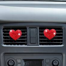 Shiny Crystal Heart-Shaped Car Air Vent Aromatherapy Clip, Car Air Vent Decorative Clip, Car Decoration Accessory - A - View 15