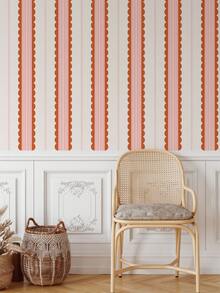 ihomeli Pink/Blue/Orange Wavy Stripe Self-Adhesive Wallpaper Modern Room Geometric Pattern Decorative Removable Easy-Tear Peel And Stick Wallpaper - Multicolor - View 11