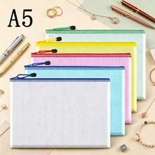1/5/8/16 Pack A5 Folder Wallet, Waterproof Mesh Bag, Zipper Bag Document Bag, Plastic Storage Bag, Suitable For School, Homework, Travel Storage Bag (Multi-Color) - Multicolor - View 7