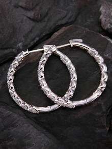 1對時尚立方氧化鋯圓環耳環，女性婚禮週年慶、訂婚派對珠寶，情人節禮物、送給媽媽的禮物、母親節禮物 - 2# - 查看 10
