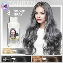 煙灰色染髮洗髮精，含角蛋白與神經醯胺，有效遮蓋白髮，溫和配方染髮滋養，長效鎖色，大容量 500ml - 煙灰色 - 查看 4
