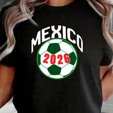 Camiseta unisex de la Copa  de México 2026 para aficionados al fútbol, camiseta de algodón clásica de 220g - Unisex - La camiseta que siempre necesitaste. Adecuada para todas las pers - Blanco - Ver 1