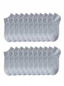 10/20 Pairs Unisex Boat Socks, Solid Color, Odor-Resistant, Summer Short Socks, Casual Low-Cut Socks, Autumn/Winter/Spring/Summer Style - Multicolor - View 9
